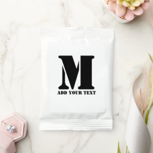 Personalized Monogram Black Custom Modern Text Hot Chocolate Drink Mix