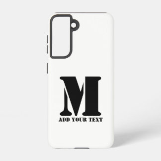 Personalized Monogram Black Custom Modern Text Samsung Galaxy S21 Case