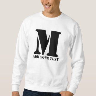 Personalized Monogram Black Custom Modern Text Sweatshirt