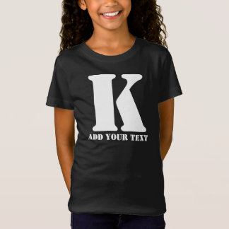 Personalized Monogram Black Custom Modern Text T-Shirt