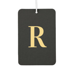 Personalized Monogram Black Gold Air Freshener