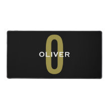 Personalized Monogram Black Gold White Name