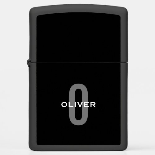 Personalized Monogram Black Grey White Name Zippo Lighter