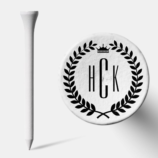 Personalized Monogram Black Laurel Wreath Golf Tees (Combo)