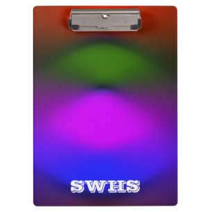 Personalized Monogram Blue, Purple, Green & Orange Clipboard