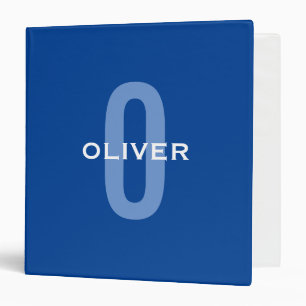 Personalized Monogram Blue White Name 3 Ring Binder