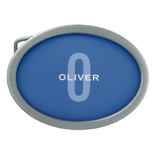 Personalized Monogram Blue White Name Belt Buckle