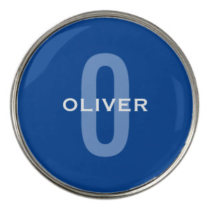 Personalized Monogram Blue White Name Golf Ball Marker