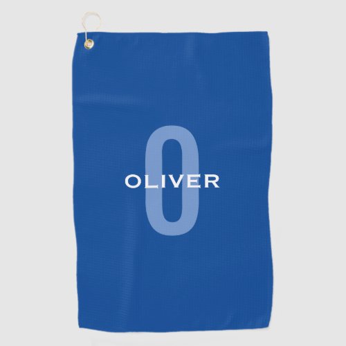Personalized Monogram Blue White Name Golf Towel