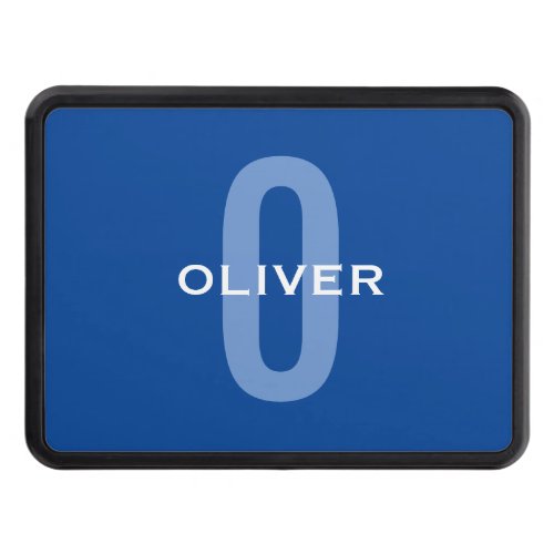 Personalized Monogram Blue White Name Hitch Cover