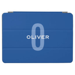 Personalized Monogram Blue White Name iPad Air Cover