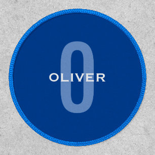 Personalized Monogram Blue White Name Patch
