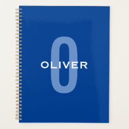 Personalized Monogram Blue White Name Planner