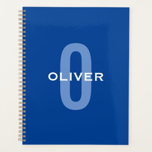Personalized Monogram Blue White Name Planner