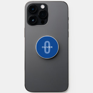 Personalized Monogram Blue White Name PopSocket