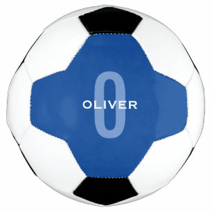 Personalized Monogram Blue White Name Soccer Ball