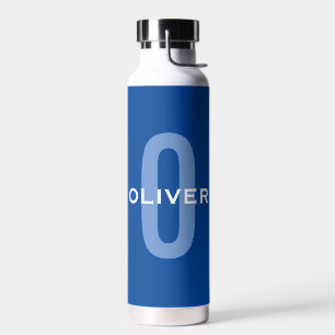 Personalized Monogram Blue White Name Water Bottle