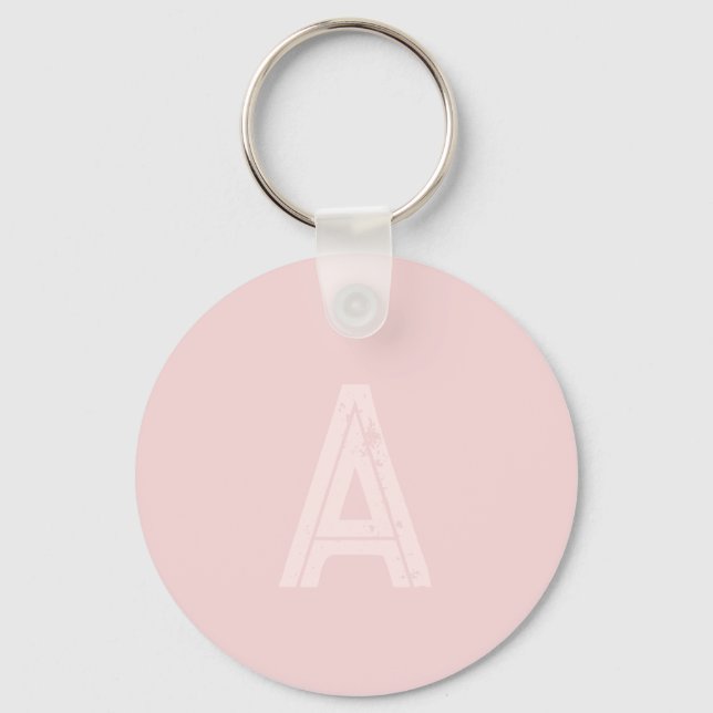 Personalized Monogram Blush Pink Keychain (Front)