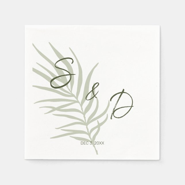Personalized Monogram Boho Wedding Napkins (Front)