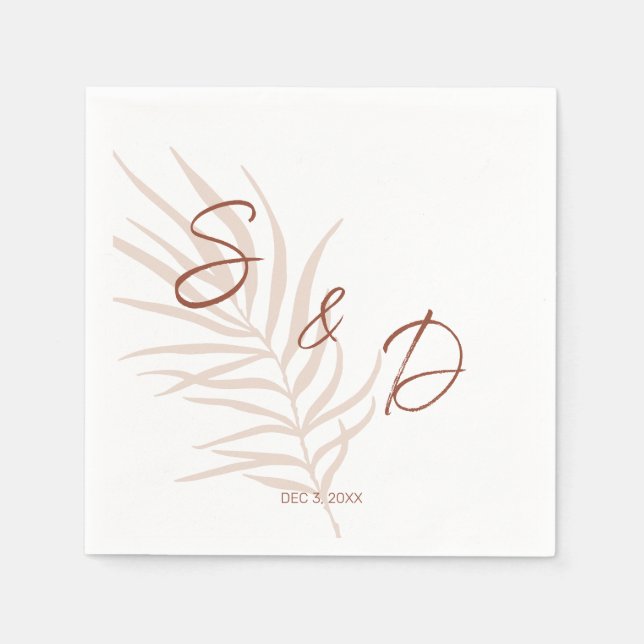 Personalized Monogram Boho Wedding Napkins (Front)
