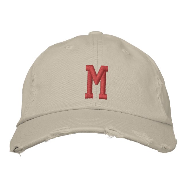 Personalized Monogram Bold Initial Embroidered Baseball Cap (Front)