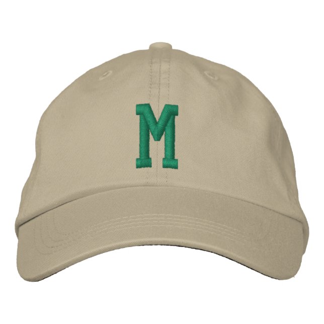 Personalized Monogram Bold Initial Embroidered Baseball Cap (Front)