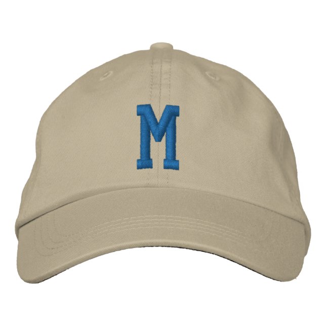 Personalized Monogram Bold Initial Embroidered Baseball Cap (Front)
