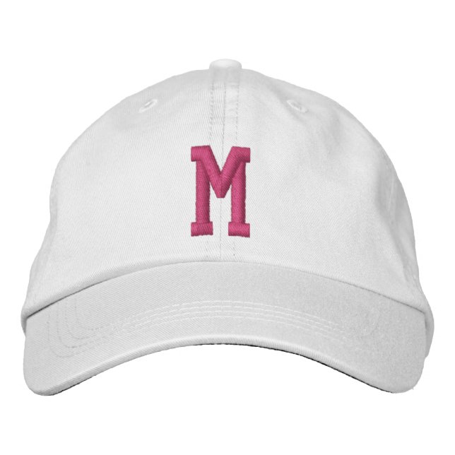 Personalized Monogram Bold Initial Embroidered Baseball Cap (Front)