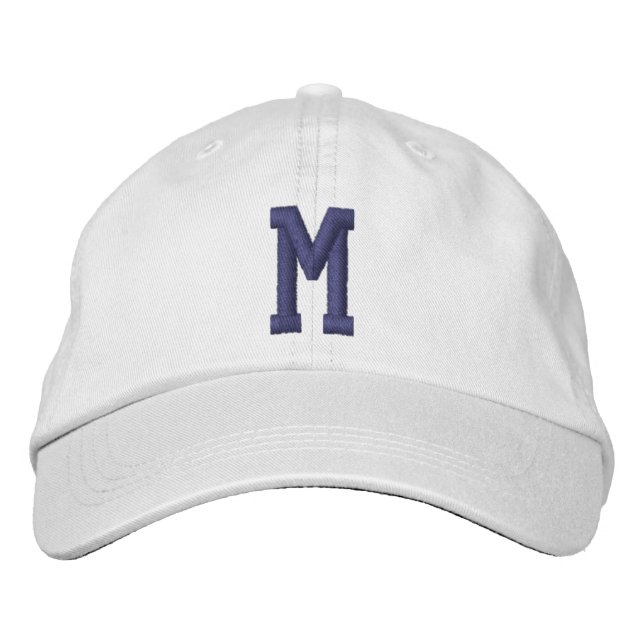 Personalized Monogram Bold Initial Embroidered Baseball Cap (Front)