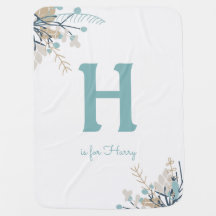 Personalized monogram boy's baby blanket