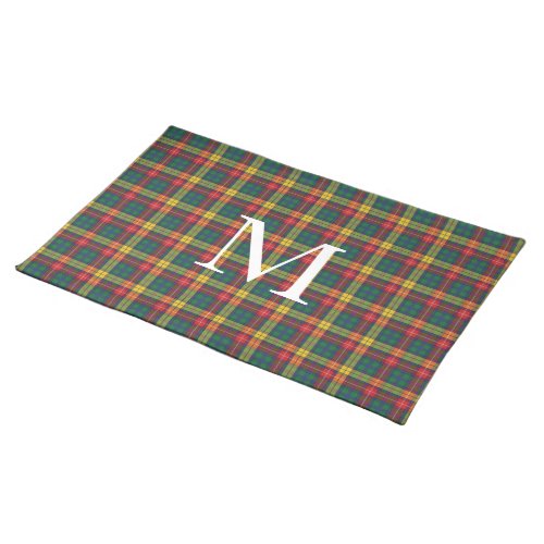 Personalized Monogram Buchanan Clan Plaid Tartan Cloth Placemat