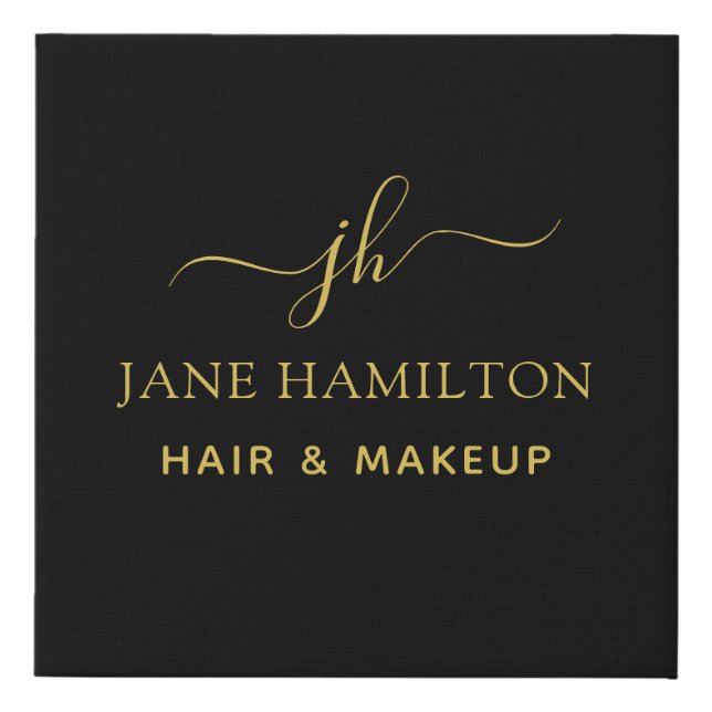 Personalized Monogram Business Faux Canvas Print (Front)
