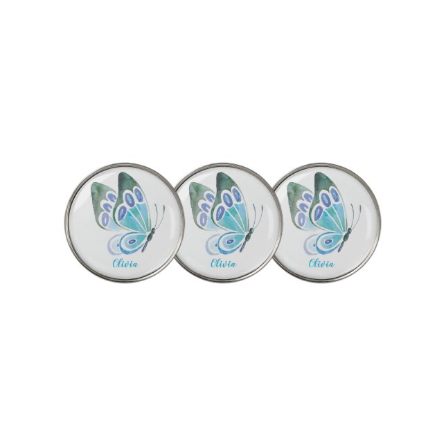 Personalized Monogram Butterfly Golf Ball Marker (3 Up)
