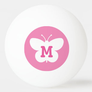 Personalized monogram butterfly ping pong ball