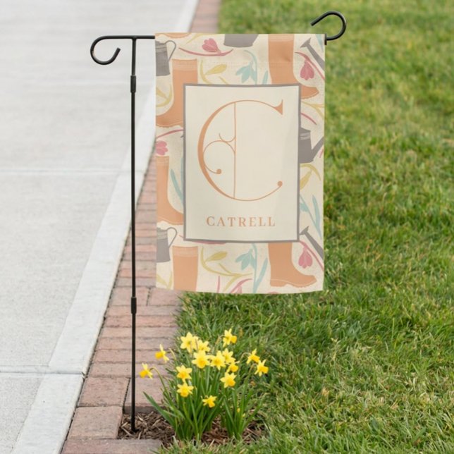 Personalized Monogram C Garden  Flag (Personalized Garden Flag)