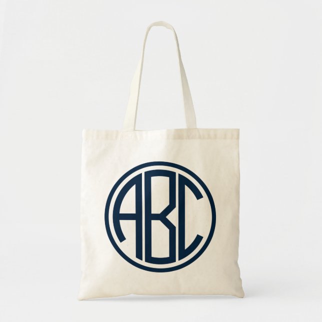 Personalized Monogram Canvas Tote Bag (Front)