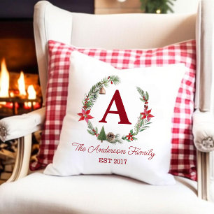Personalized Monogram Christmas Pillow