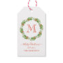 Personalized Monogram Christmas Wreath Gift Tags