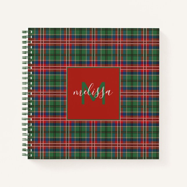 Personalized Monogram Clan MacCulloch Tartan Plaid Notebook (Front)