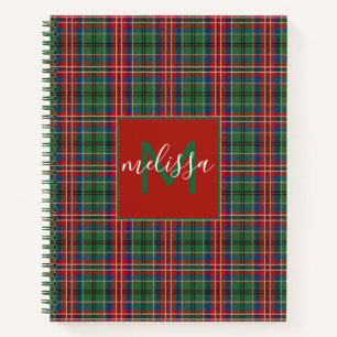 Personalized Monogram Clan MacCulloch Tartan Plaid Notebook