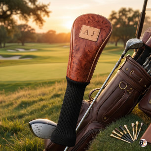 Personalized Monogram Classic Leather Style Golf Head Cover