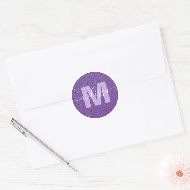 Personalized Monogram  Classic Round Sticker (Envelope)
