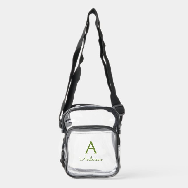 Personalized Monogram  Clear Crossbody Bag (Front)