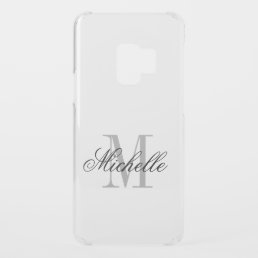 Personalized monogram clear transparent Android Uncommon Samsung Galaxy S9 Case