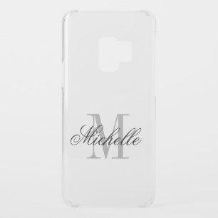 Personalized monogram clear transparent Android Uncommon Samsung Galaxy S9 Case