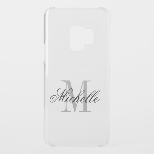 Personalized monogram clear transparent Android Uncommon Samsung Galaxy S9 Case