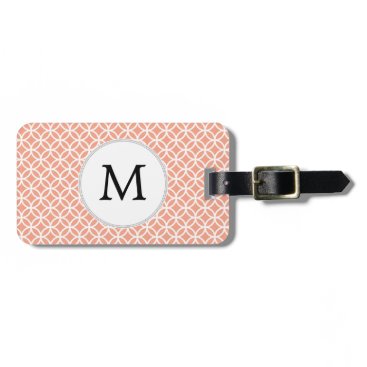 Personalized Monogram Coral rings pattern Luggage Tag
