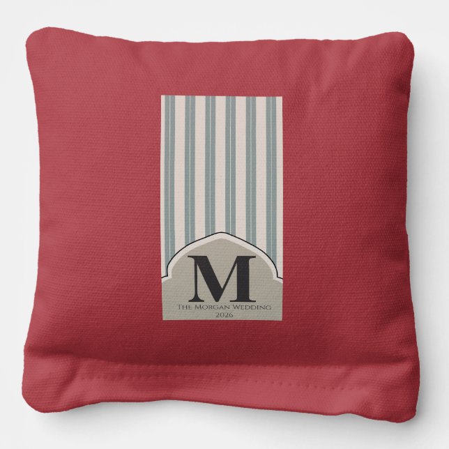 Personalized Monogram Cornhole Set | Custom Initia Bags (Front)