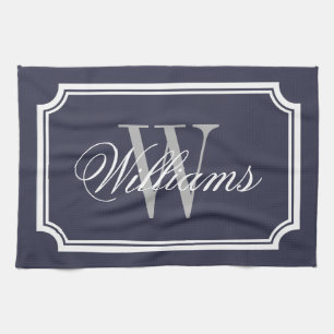 Personalized monogram cotton kitchen hand towels