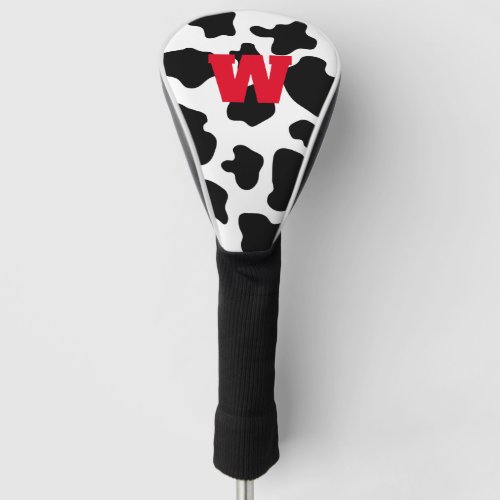 Personalized monogram cow spots animal print golf head cover